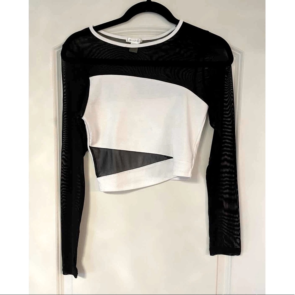 Bozzolo Mesh Cutout Crop Top